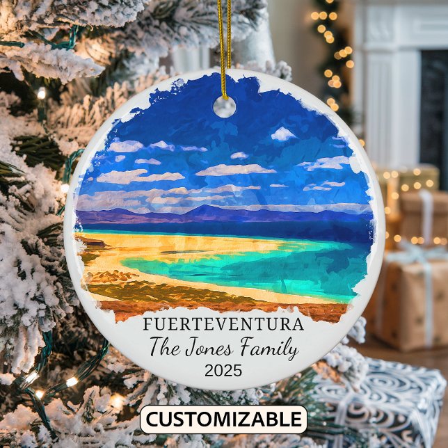 Personalised Fuerteventura Ornament, Spain Ceramic Ornament (Creator Uploaded)