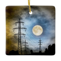 Personalised Full Moon and Power Lines Christmas