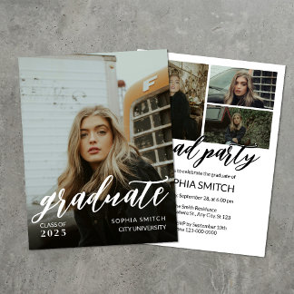Personalised Full Photo Graduation Invitation