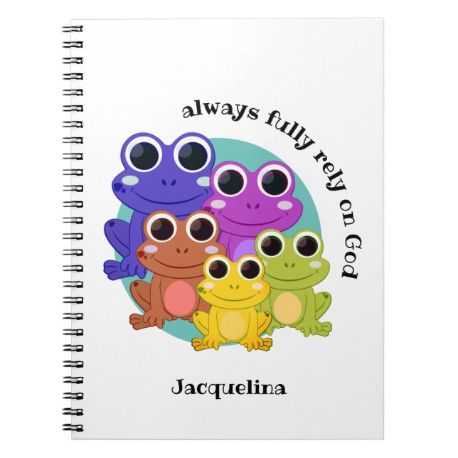Personalised FULLY RELY ON GOD Christian  Notebook (Front)