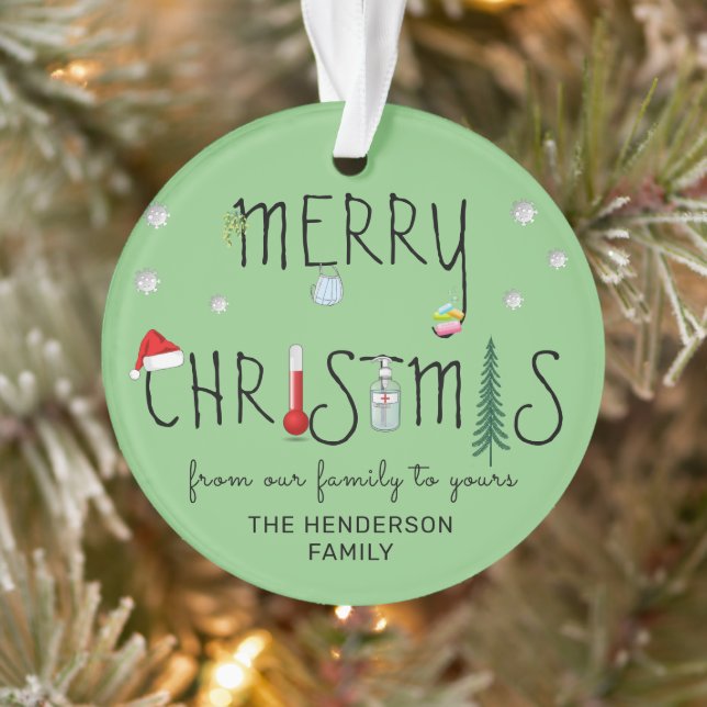 Personalised Fun 2020 Covid Christmas Tree Ornament (Tree)