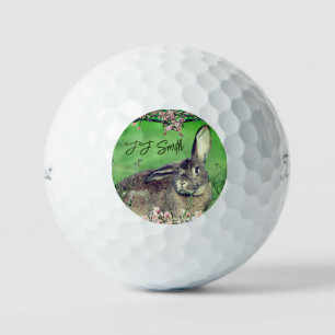 Personalised Fun 3 Pack Hare Rabbit Animal Golf Balls