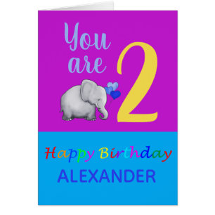 Personalised Fun Baby Elephant 2nd Birthday Poem