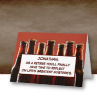 Personalised! Fun Beer Theme Retirement Card