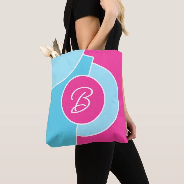 Personalised Fun Chic Abstract Circles Art Pattern Tote Bag (Close Up)