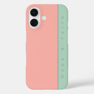 Personalised Fun Colourful Soft Pastel Peach, Gree iPhone 16 Case
