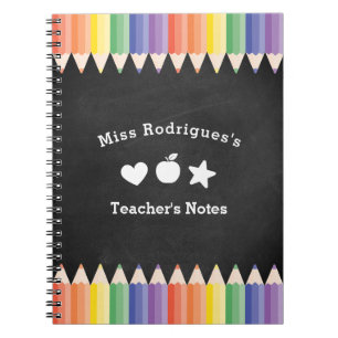 Personalised Fun Colourful Teacher Notebook