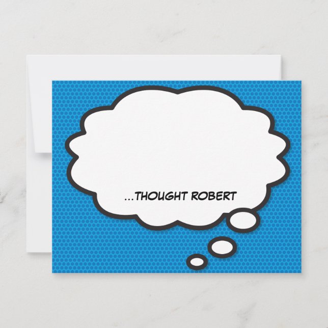 Personalised Fun Comic Book Think Bubble Card (Front)