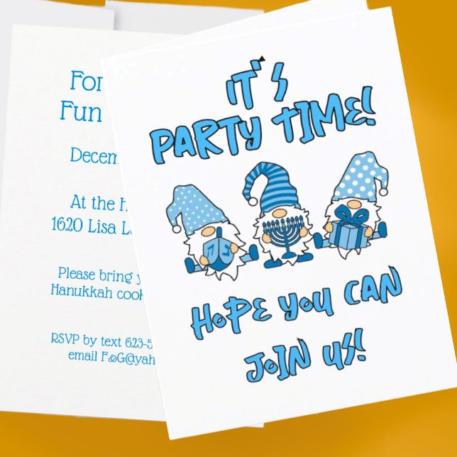 Personalised Fun Cute Hanukkah Gnomes  Thank You Card (Personalize this fun Hanukkah Gnome invitation.)