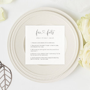 Personalised Fun Facts About the Couple Napkin