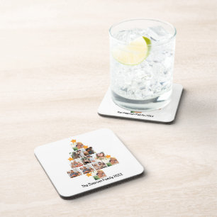 Personalised Fun Family Christmas 11 Photo Collage Coaster
