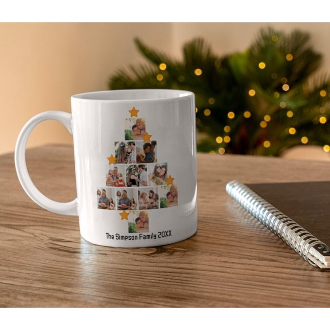Personalised Fun Family Christmas 11 Photo Collage Coffee Mug (Creator Uploaded)