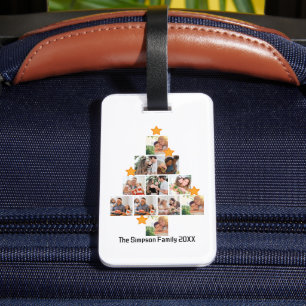 Personalised Fun Family Christmas 11 Photo Collage Luggage Tag