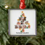 Personalised Fun Family Christmas 11 Photo Collage Metal Ornament<br><div class="desc">Personalised Fun Family Christmas 11 Photo Collage. Personalise this unique Christmas design template with 11 photos and family name. Perfect gift idea for the holiday season like Christmas in July and Christmas holiday in general.</div>