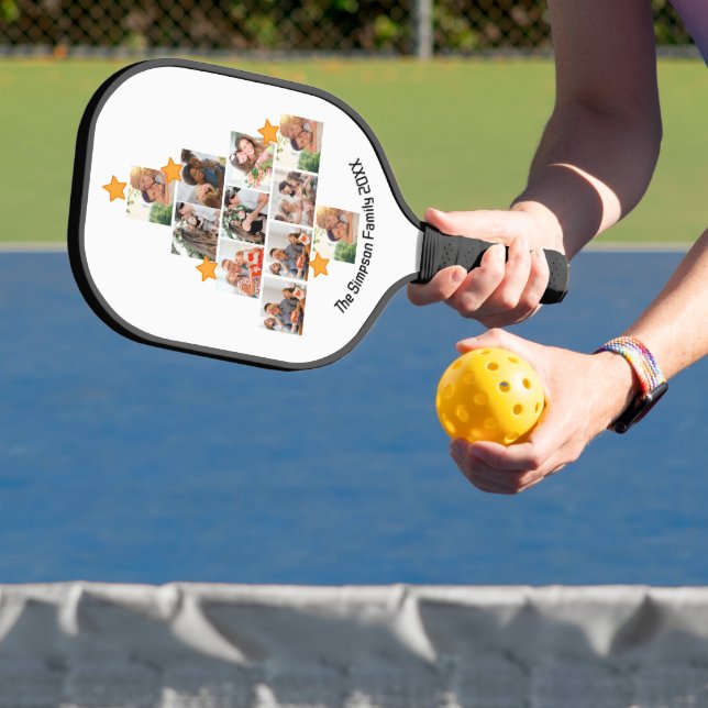 Personalised Fun Family Christmas 11 Photo Collage Pickleball Paddle (Insitu)