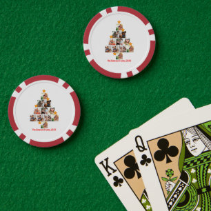 Personalised Fun Family Christmas 11 Photo Collage Poker Chips