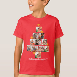 Personalised Fun Family Christmas 11 Photo Collage T-Shirt