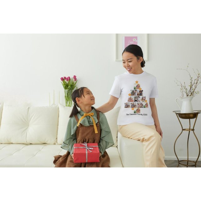 Personalised Fun Family Christmas 11 Photo Collage T-Shirt (Creator Uploaded)