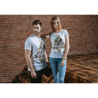 Personalised Fun Family Christmas 11 Photo Collage T-Shirt