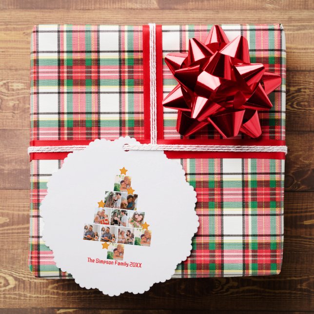 Personalised Fun Family Christmas 11 Photo Collage Tree Decoration Card (Insitu (Gift))