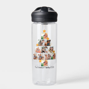 Personalised Fun Family Christmas 11 Photo Collage Water Bottle