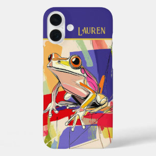 Personalised Fun Frog Art iPhone 16 Plus Case