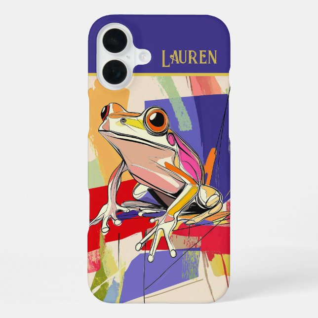 Personalised Fun Frog Art iPhone Case (Back)