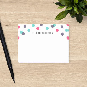 Personalised Fun Indigo Pink Teal Confetti Post-it Notes