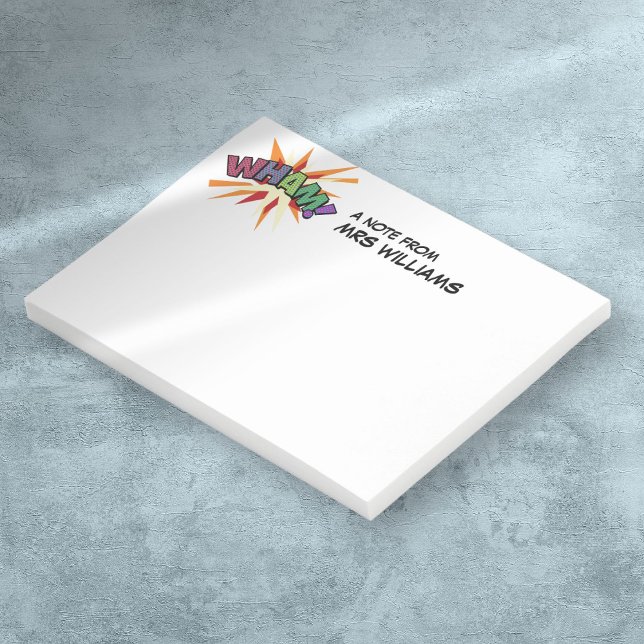 Personalised Fun Modern Comic Book WHAM Post-it Notes (Personalized Fun Modern Comic Book WHAM Post-it Notes)