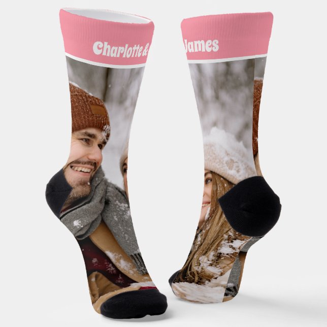 Personalised Fun Novelty Photo and Text Template Socks (Angled)