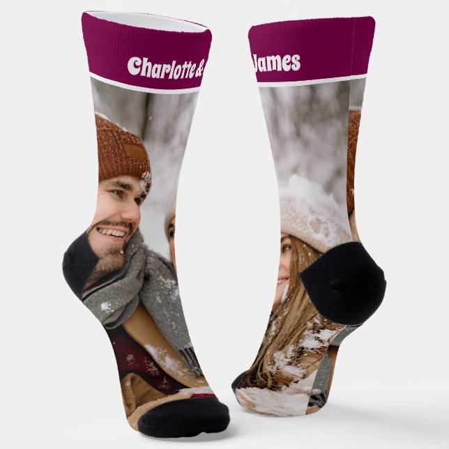 Personalised Fun Novelty Photo and Text Template Socks (Angled)