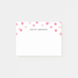 Personalised Fun Pink Confetti Post-it Notes