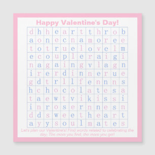 Personalised Fun, Pink Valentine's Day Word Puzzle
