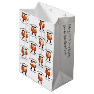 Personalised Fun Pudding Merry Christmas Medium Gift Bag