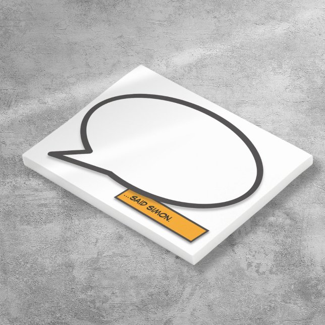 Personalised Fun Simple Comic Book Speech Bubble Post-it Notes (Personalized Fun Simple Comic Book Speech Bubble Post-it Notes)