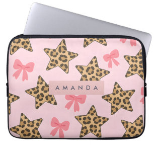 Personalised Fun Tiger Print Star Pattern Laptop Sleeve