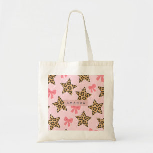 Personalised Fun Tiger Print Star Pattern Tote Bag