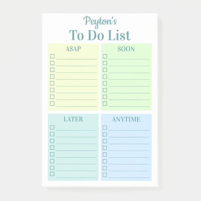 Personalised Fun To Do List Post-it Notes (Front)