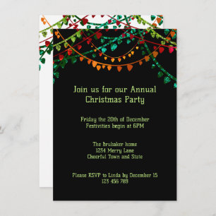 Personalised Fun Unique Colourful Christmas Party  Invitation