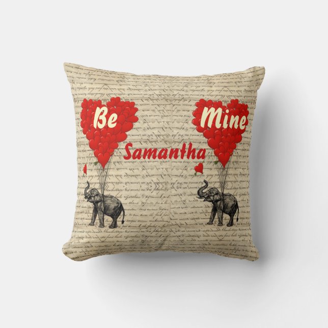 Personalised fun Valentines heart Cushion (Front)