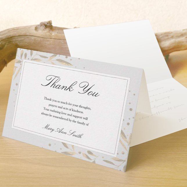 Personalised Funeral and Sympathy Thank You Note Card (Creator Uploaded)