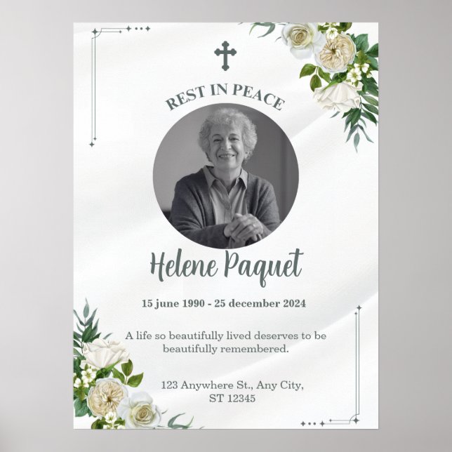Personalised Funeral Picture Board – Memorial Keep Poster (Front)