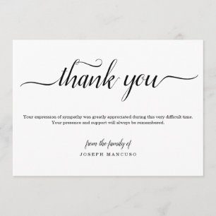 Personalised Funeral Thank You Card with Photo