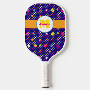 Personalised Funky Circles and Dashes Pattern Pickleball Paddle