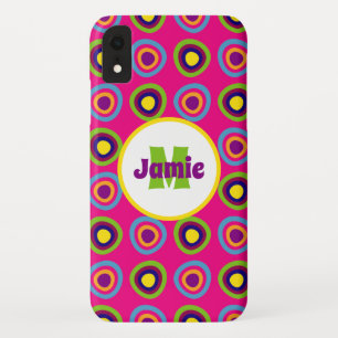 Personalised Funky Circles Pattern iPhone XR Case