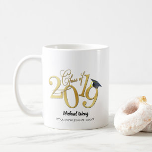 Personalised Funky Gold Class of 2019 Coffee Mug