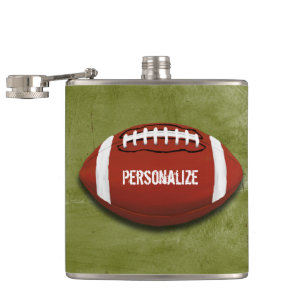 Personalised Funky Green Grunge Football Hip Flask