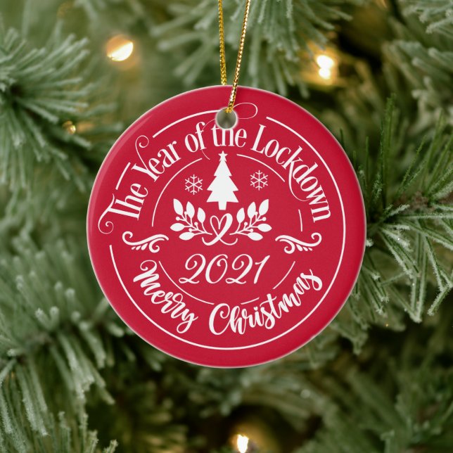 Personalised Funny 2021 Memorable Christmas Ceramic Ornament (Tree)