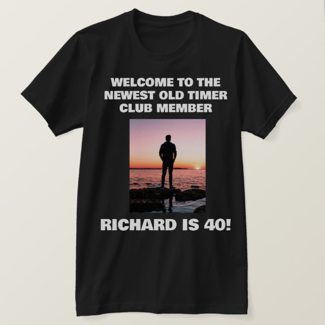 Personalised Funny 40th Milestone Birthday T-Shirt (Design Front)