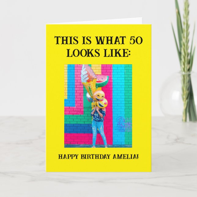 Personalised Funny 50th Milestone Birthday Card (Front)